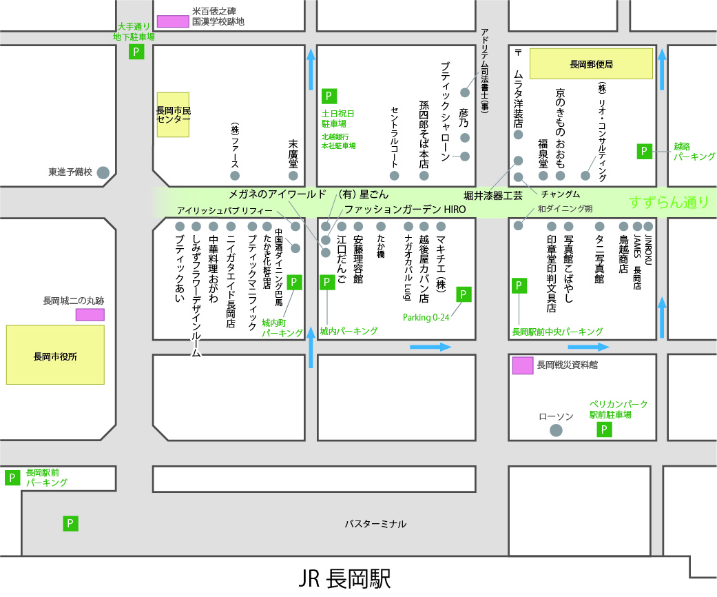 商店街マップ 長岡市すずらん通り商店街 新潟県長岡市 商店街マップ 長岡市すずらん通り商店街 新潟県長岡市